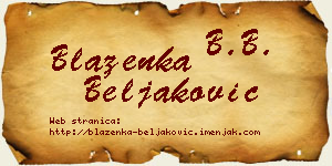 Blaženka Beljaković vizit kartica